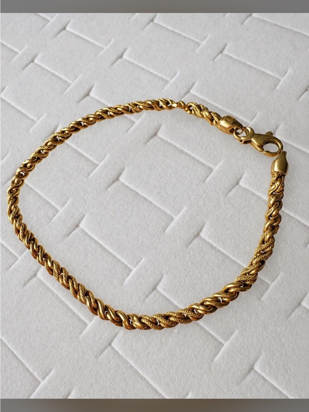 Vintage 18K Yellow Gold Italian Twist Rope Bracelet Made in Italy